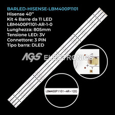 KIT 4 BARRE STRIP LED TV HISENSE LBM400P1101-AR-1-0,  4C-LB4006-YH1, LTDN40D36EU