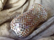 Mosaico coppia Candelieri  a lume di candela da tavolo Dinner Decoration vintage