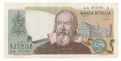 2000 lire galileo prima - lire,