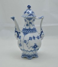 Royal Copenhagen - caraffa espresso in pizzo pieno Musselmalet - blu scanalato full lace