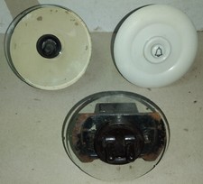 3  Vecchi interruttori elettrici da parete anni 50/60 usati da recupero