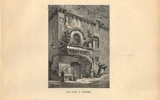 Stampa antica VITERBO una casa