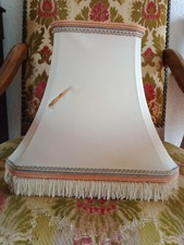 &à restaurer& ABAT-JOUR LOUIS DRIMMER blanc rème, rose Galons SOIE +doublure