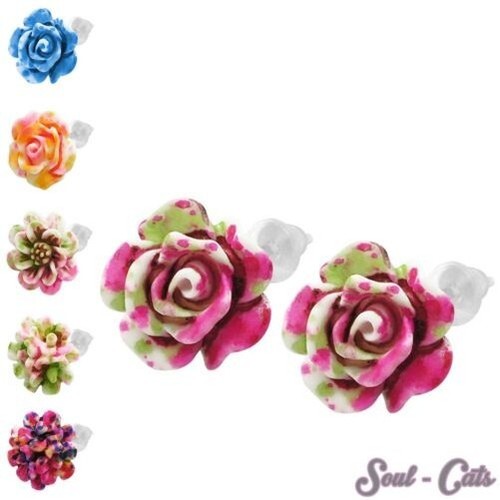 Paio orecchini fiori - orecchini,