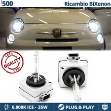 2 Lampadine BIXENON D1S PER Fiat 500 RICAMBIO Luci 35W 6000K HID BIANCO GHIACCIO