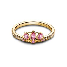 ? Anello Pandora Rapunzel – colore Oro 14k con Pietre Rosa – Misura 56