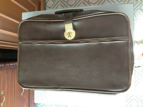 Valigia pelle marrone - valigia,