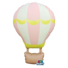 PALLONCINO a forma di MONGOLFIERA Rosa - 54x87cm - gonfiabile ad elio