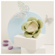 Rosa in porcellana verde con