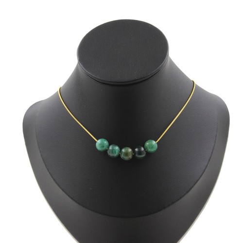 Collana perle mica verde - verde, di