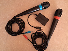 2 MICROFONI SINGSTAR cablati con USB converter  Sony PlayStation PS2 PS3
