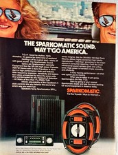 Sparkomatic SR-305 Cassetta Alta Potenza AM FM Stereo con Equalizzatore 5 Bande" Pubblicità 1982