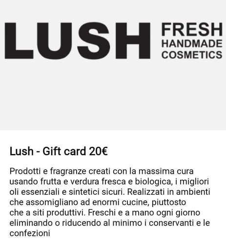 Lush gift card euro - card, 20