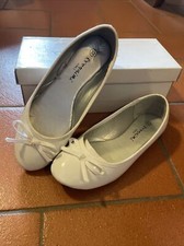 Scarpe Ballerine Cerimonia Bambina Tg32 Bianco Laccato