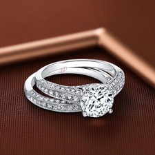 Set Fede Nuziale Diamante Platino 950 1,75 Ct IGI Coltivata in Laboratorio...