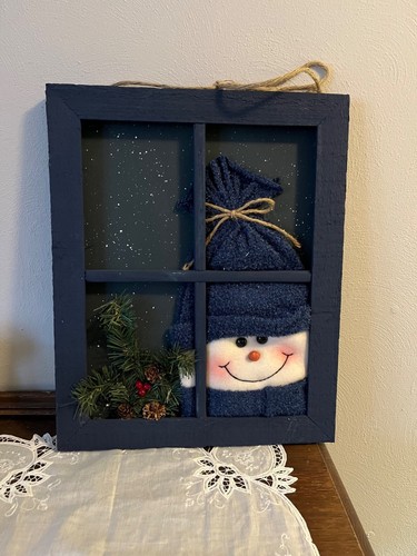 Snowman window wall hanging - window,