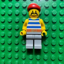 LEGO OMINO PIRATA PIRATI PIRATES Bandana Baffi MINIFIGURE BIANCO BLU 6251 6276