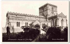 Filey Church Yorkshire St Oswalds - Vintage Real Photo Postcard L26