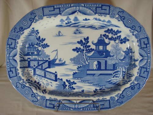 Piatto carne transferware - , blu