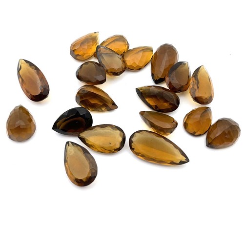 Natural champagne quartz pear - natural,
