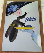 specchio pubblicitario FELETTI   Cm 45 x 65 Originale Anni '80 Ottime Condizioni