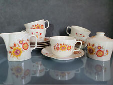 Vintage 1970s Porcelain Tea Set – Elegant Floral Decorated Cups -Teeset