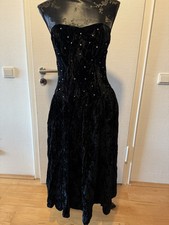 Abito vintage velluto strass nero taglia 38 party gotico