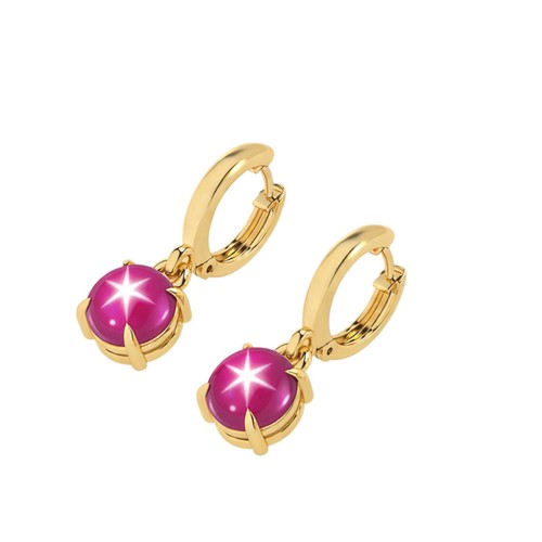 Orecchini rotondi vintage - , rosa