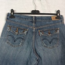 LEVI'S 515 BOOTCUT ZAMPA D'ELEFANTE 4M TASCHE DECORATE ELASTICIZZATI VITA BASSA 