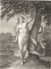 FRANCESCO BARTOLOZZI (1727-1815) , EVA E LA MELA ,  incisione su rame, passepar.