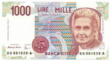1000 LIRE MARIA MONTESSORI