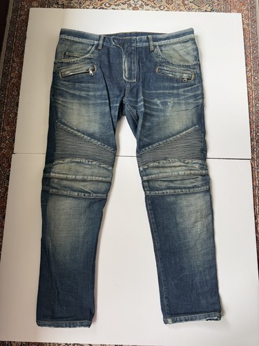 Jeans balmain biker blu - blu, denim