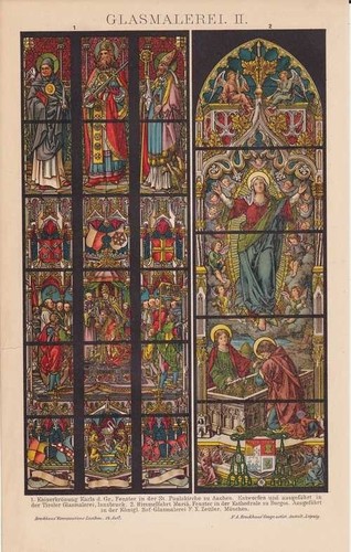 Vetrata sacra chromolitografia - vetrata,