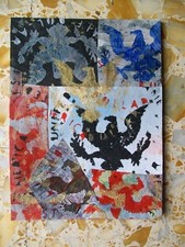 QUADRO DIPINTO 30 X 40 SU TELA ACQUILA DOLLAR DIPINTA A MANO ARREDAMENTO POP ART