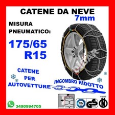 CATENE DA NEVE AUTO OMOLOGATE 7MM INGOMBRO RIDOTTO MISURA 175/65 R15 - LFSL7-60