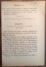 GALATRO 1886 REGIO DECRETO X CASSA DI PRESTANZE AGRARIE-1 PAGINA-5687