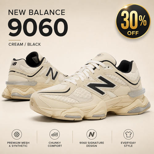 New balance 9060 cream black - 9060,