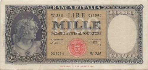 Italy 1000 lira lire - 1000,