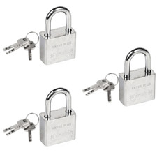3x Lucchetto arco 3 chiavi Antiscasso Corazzato Catenaccio Acciaio Sicurezza
