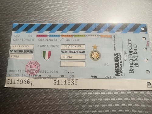 Inter roma biglietto ticket - inter-roma, biglietto/ticket