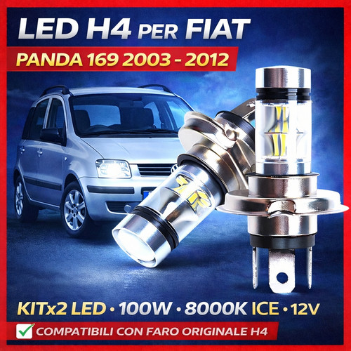 Coppia lampadine led 100w - h4,