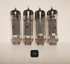 EL84/6BQ5 (bq) MATCHED QUAD 1957 VARIOUS LBL U FIN RING GETTER DGTSTD 80%