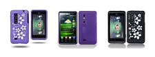 LG Optimus 3D P920 Viola Nero con Gel Fiore Bianco, Cover a Rete Rigida Viola