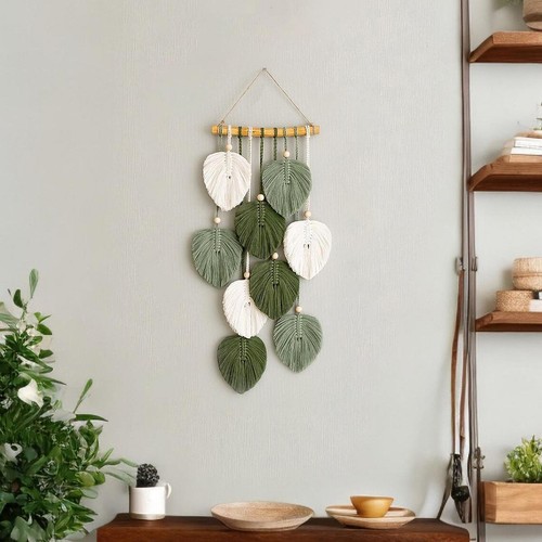 Macrame wall foglie sospese - macrame,