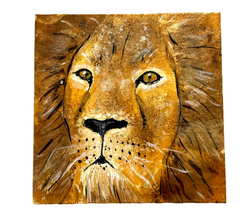 Aceo leone acrilico originale - leone,