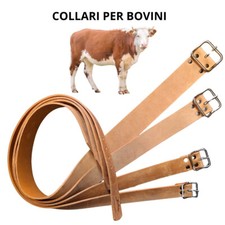 Collana collare collari per bovini mucche vitelli in cuoio vera pelle regolabile
