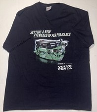 T-shirt grafica motore diesel marino Volvo Penta vintage uomo XL rara