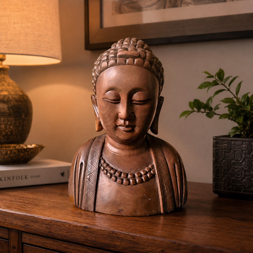 Busto buddha intagliato - buddha, a