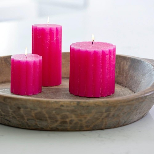 Candela colonna rosa caldo - a,