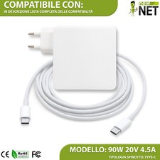 Caricatore Type-C compatibile con Mac Book Pro 16 (2019) max 90W 20V 4,5A